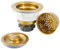 LQS Kitchen Sink Drain Strainer Assembly, Sink Drain 304 Stainless Steel with Removable Deep Waste Basket and Sealing Lid 3-1/2-inch Golden