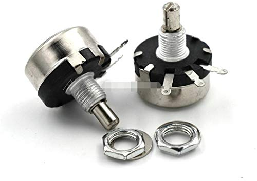 NO LOGO LSB-Potentiometer, 2ST WX110 WX010 10 Ohm - 22K Ohm 10R-22K 3 Lötstützpunkte 6mm runde Metallschaft Eingängig drahtumwickelten Potentiometer (Größe : 4.7K Ohm)