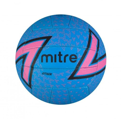 Mitre Attack Netball | beliebter Stil | interaktives Design | Soft-Touch, Prozessblau/Rosa/Schwarz, 5