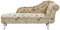 Retro Chaiselongue beige rechtsseitig Polyester Druckstoff Nimes
