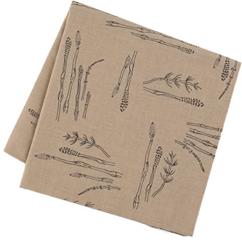 NOREN Taschentuch, Furoshiki (handgefärbter Yuzen Druck) / Made in Japan 50 cm 100% Baumwolle Bento-Wickeltuch Haupt Schal, Schachtelhalm-braun