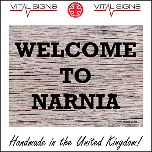 Vital Signs Direct CM203 Welcome To Narnia Sign Lion Witch Wardrobe Fairytale You Name It Choice 150mm x 100mm Sticker/Sav - White Background