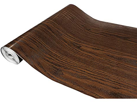 DecoMeister Klebefolien in Holz-Optik Fertigrolle Deko-Folien Holzdekor Selbstklebefolie Holzfolien Selbstklebende Möbelfolie Natureiche Natürliche Eiche Dunkel 90cm x 210 cm