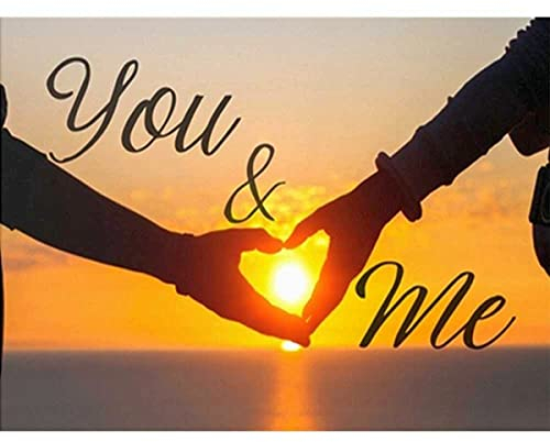 Better Selection DIY 5D Full Diamond Painting Kit, You and Me Heart Love Diamond Art Kits for Adults Paint with Diamonds Kits Diamonds Stickerei by Numbers 30x40 cm