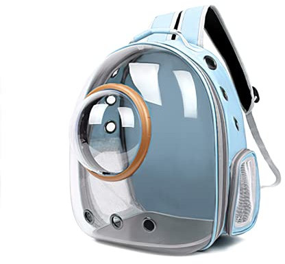 Galatée Zaino Per Gatti, Zaino Per Animali Domestici Zaino Bubble, Borsa Trasparente Impermeabile Per Capsule, Zaino Per Animali Domestici Con Capsula Ventilata(Azzurro, Copertura Trasparente)