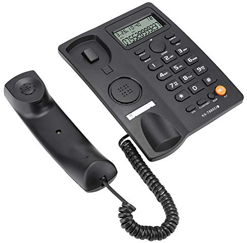ciciglow Vintage Schnurgebundenes Tischtelefon, Freisprechtelefon, Rauschunterdrückung, Kurzwahl, mit Pause/Hold-Funktion, für Home Office Hotel(Schwarz)