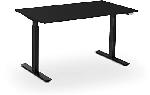 aeris Active Desk Höhenverstellbarer Schreibtisch 140x80 Schwarz, Stehtisch Höhenverstellbar Elektrisch mit Memory Funktion, Bürotisch Tischgestell aus Stahl, PC Tisch für Home Office