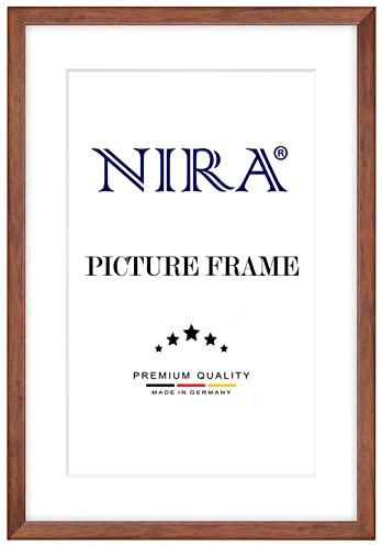 NiRa Massiv Holz Bilderrahmen Schmal 29,7 x 42 cm DIN A3 in Kirschbaum Braun | Farbe und Größe wählbar | Rahmen für Poster | Puzzle | Foto collage HD076