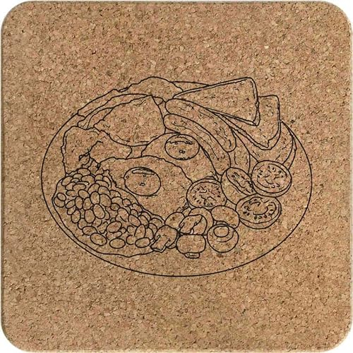 'Full English Breakfast' Square Cork Trivet/Pot Stand (TR00023159)