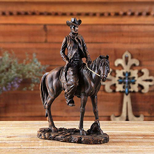 Skulptur Statuette Harz Reitpferd Figuren American West Cowboy Statue Miniaturen Skulpturen Kunstwerk Für Wohnzimmer, Schlafzimmer Dekoration