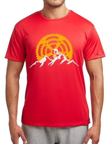 latostadora Camiseta Deportiva Técnica Bicicleta De Montaña MTB Mountain Bike Platos Bici para Hombre - Rojo XL - Ref. 8608773-P