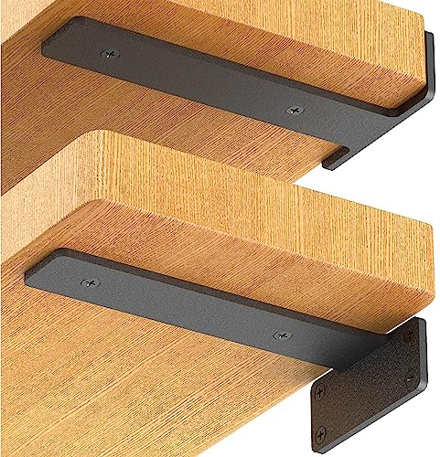 HEYOUTH 6Pcs Equerre Etagere Murale,Supports Equerre Etagere,Equerre Charge Lourde Support équerre étagère,Fixation Invisible Supports Vintage,Equerre Industrielle Etagere Murale,Pour Montage Mural