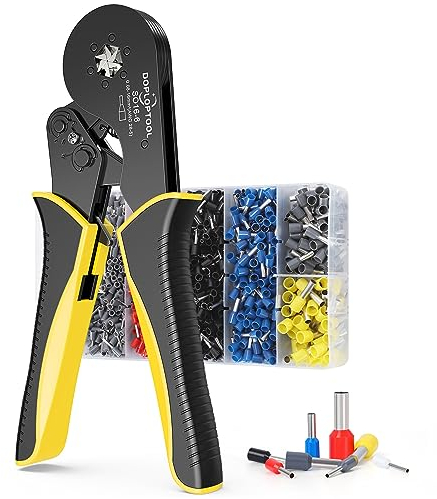 Crimpzangen Aderendhülsen Set, Sechskant Aderendhülsenzange mit 1200 stück Aderendhülsen Tool Kit (0,08-16 mm²) für Heimwerker und Hausgebrauch