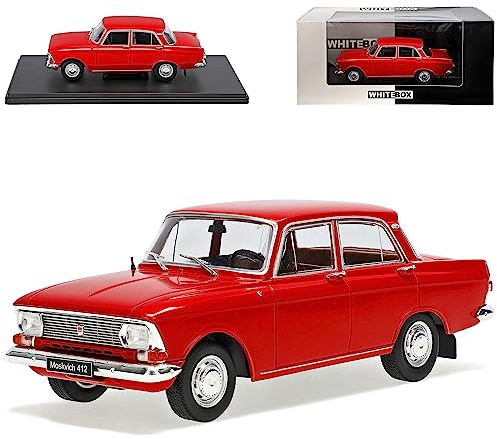 Ixo Defekte Verpackung Moskwitsch Moskvitch 408-412 Rot Limousine Mit Sockel 1/24 Whitebox Modell Auto