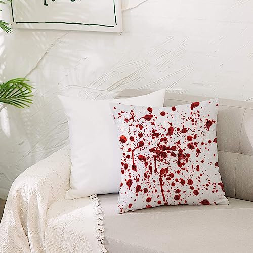 Kissenbezug Polyester Zierkissenbezug,Horror-Spritzer von Blut Grunge-Stil Bloodstain Horror Scary Zombie Halloween Themend,Dekorativen Kissenhüllen Weiches Kissen für Sofa Couch Schlafzimmer 50x50 cm