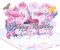 Geburtstagskarte 25. 3d blume pop up geburtstag karte Grußkarten Geschenk-Karte mit Umschlag Happy Birthday Greeting Card für fünfundzwanzig 25 jahre mädchen, Freundin, Freunden, Familie girl (Rosa)