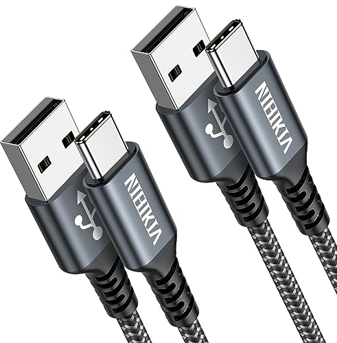 NIBIKIA USB C Charger Cable 3m 2Pack, Fast Charging & Data-Sync, Durable Nylon Braided, Reversible USB A to USB C, Compatible with Galaxy, Pixel & More