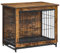 Feandrea Hundekäfig Möbel, Beistelltisch, Hundebox, Moderne Hundehütte Indoor für Hunde bis zu 14 kg, hochbelastbar, Hundehaus für Zuhause, herausnehmbares Tablett, 2 Türen, vintagebraun PFC001X01