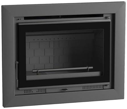 BRICOSOL Insertable de Leña de 65 cm con Turbinas FM Modelo IT-165 FK Cristal Serigrafiado
