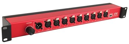 DMXNET Opto-isolierter DMX-Splitter/Verstärker/Isolator, LED-Anzeige, USB-verstellbare Arbeitsleuchte, DMX-View-Funktion, integrierter Terminierung, XLR-3-polig, 48,3 cm (19 Zoll) Rackmontage (RDM