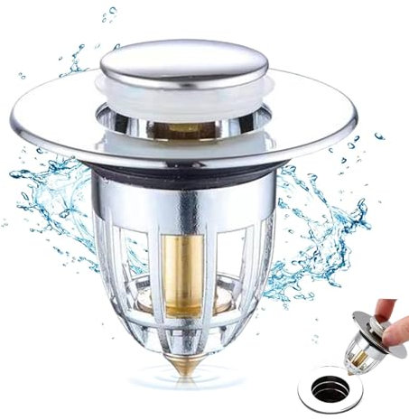 Tappo Lavandino Bagno,1 Pezzi Tappo Lavandino Cucina,Tappo Lavandino,Tappo Vasca Da Bagno Di Scarico In Metallo Per, Cucina, Filtro Lavandino Bagno, Tappo Bidet (1)
