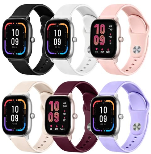 VELULYX Correa de silicona para Amazfit GTS 4/GTS 4 Mini, GTS 3, GTS 2/GTS 2 Mini/GTS 2e,GTS, 20mm correa deportiva para Amazfit Bip 3/Bip 3 pro, Bip U/Bip U Pro, Bip S/Bip S Lite, Bip/Bip Lite
