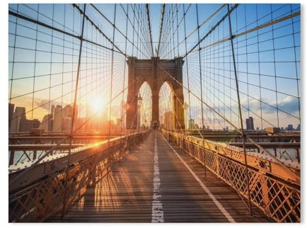 Malen nach Zahlen,Abend auf der Brooklyn Bridge, New York City, USA,diy malen nach zahlen erwachsene landsch Mit Pinsel und Acrylfarbe Kits Theme Digital Home Wall Artwork（30x40cm）11.8x15.7 Zoll-626