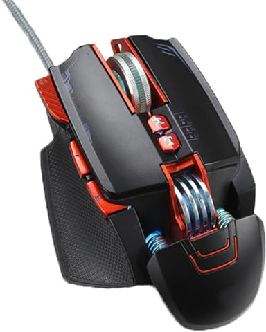 Uonlytech Souris de Jeu V9 USB, Abs Aluminium, Noire, Ergonomique | Design Lumineux, Utilisation Simple, pour Ordinateur Portable et Pc, Bureau et Maison