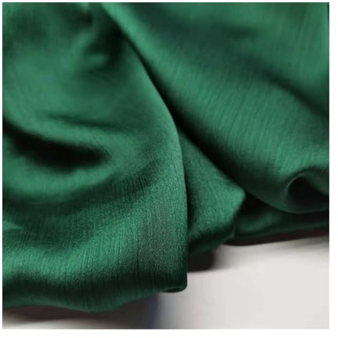 HWJFDC Satin-Stoff, glänzend, Krepp, Chiffon, Seidig, Polyester, Schal, Hijab-Stoff, Hochzeit, Sommerkleid, Rock (10 dunkelgrün)