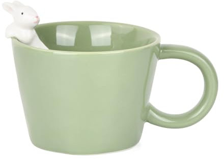 volumoon tasse 3d animaux, Tasse Lapin 3d, Tasse à café mignonne, mug kawaii cute, mug céramique vert 360 ml Tasse à Café comme Cadeaux pour Noël, Anniversaire, les filles, Femmes, Enseigna, Enfants