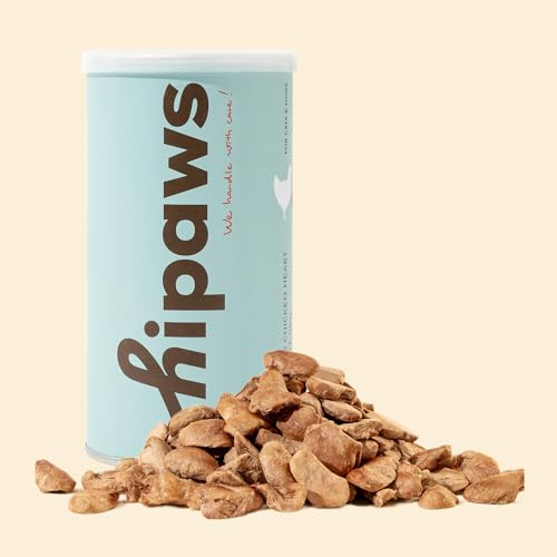 Hipaws Natural Chicken Heart Freeze-Dried Cat Treats Toppers (50g Tube) | Fresh Chicken Heart Dog Treats; Freeze Dried to Protect Nutrition and Rich Protein, Easy Digestion for Cats and Dogs