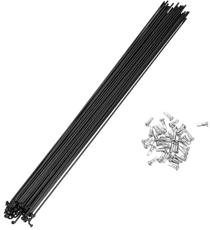 A ABSOPRO Radios De Bicicleta 14G 290mm De Montaña De Acero Negro 36 Piezas