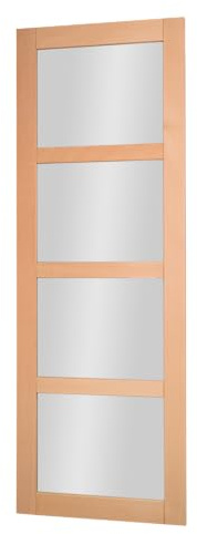Porte seule NOVA2 4 Vitrages bois hêtre 2040 x 730