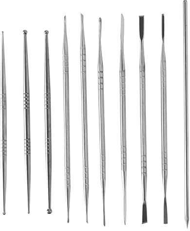Diheohg 10 StüCk Edelstahl Ton Skulptur Gravur Werkzeuge zum Modellieren Schnitzen Keramik Skulptur Werkzeuge