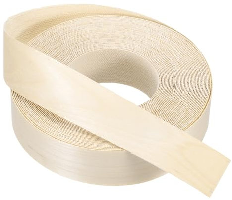 PATIKIL Cinta de borde de abedul, 1 1/2 pulgadas x 49.2 pies Cinta de chapa de madera preencolada de borde de contrachapado flexible con adhesivo termofusible para restauración de muebles