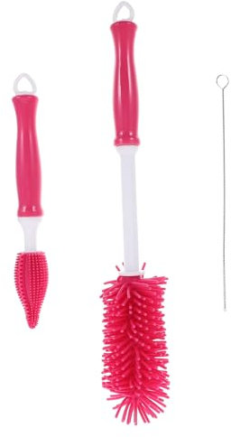 CIMAXIC Alimentador con Cepillo De Limpieza Giratorio 360° Mango Antideslizante Silicona Duradera