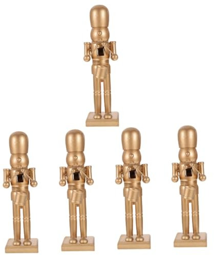 Gatuida 5pcs Large Nutcracker Soldier Christmas Decor Wooden Nutcracker Craft Ideal