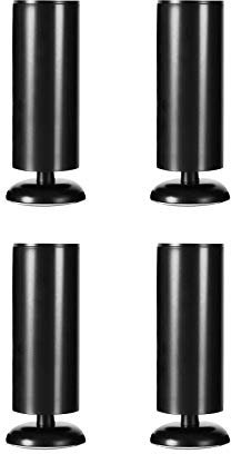 TMKDNNKG Pieds de Meuble en métal Noir de 20 cm, Hauteur réglable, pour lit, canapé, Chaise de Bureau, Pieds de Table étanches pour Salle de Bain, Lot de 4
