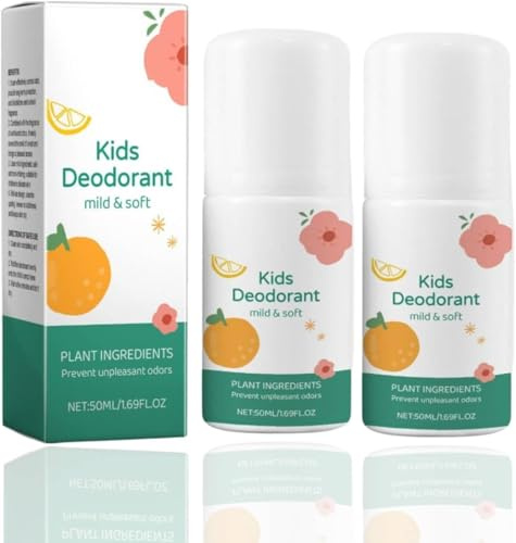 Natural Deodorant for Kids and Teens, Natural Deodorants Body Deodorant for Child, Prevent Dry Skin, Fresh and More Pleasant, Suitable for Sensitive Skin, Roll-on Deodorant for Children (2)