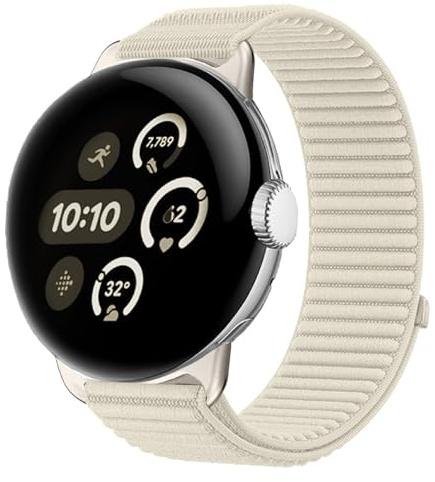 GIOPUEY Armband Kompatibel mit Google Pixel Watch 4/3/2/1 41mm, Geflochtenes Nylon Armband [unisex] elastisch Ersatzarmband - rainbow colors
