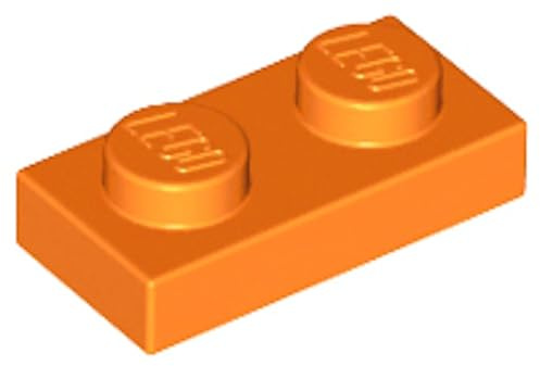 LEGO Plate 1 x 2, Building Brick Component, Part 3023, Choose Your Colour (Orange, 10, Bricks)