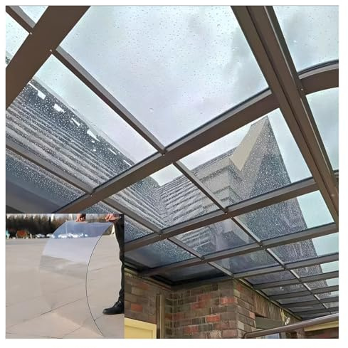 Panneaux de Serre en Polycarbonate, Panneaux de Lumière Transparents pour Serres, Jardin, Voiture, Cabanes, Faciles Découper(1x1m/3.28x3.28ft)