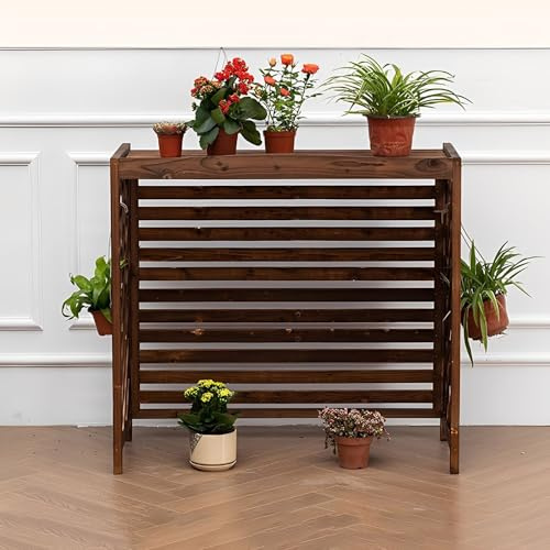 HRXQ Copri Condizionatore da Esterno Legno Massiccio d'Aria per Giardino E Balcone, Supporto Decorativo Copertura Condizionatore in Legno retrò per Condizionatori d'Aria E Piante(S)