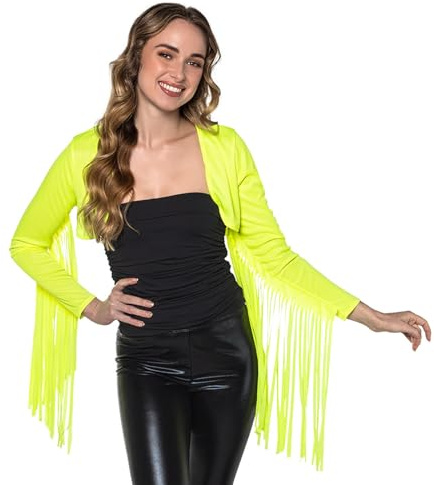 Boland - Neon UV Bolero Damen | Leuchtet im Schwarzlicht, Jacke für Kostüm, Festival, Karneval und Mottoparty, Größe M/L