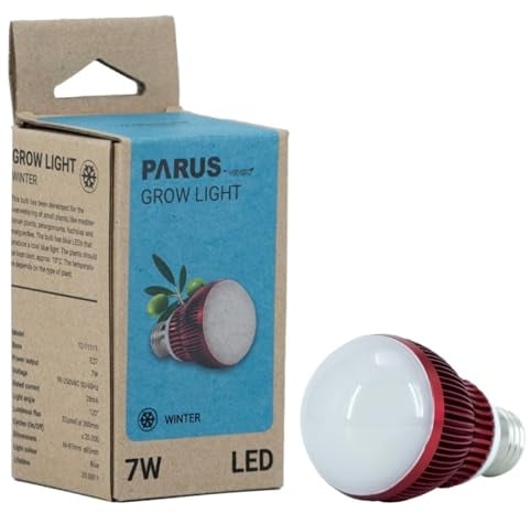 Parus by Venso GrowLight Winter E27 LED Pflanzenlampe 7W 120°, Vollspektrum Überwinterungslampe, Birne für Pflanzen