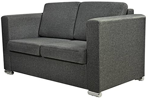 vidaXL 2-Sitzer Sofa Polstersofa Loungesofa Couch Sitzmöbel Stoff Dunkelgrau