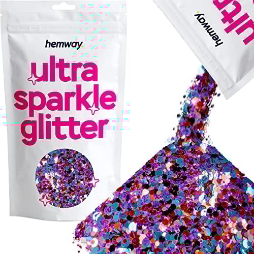 Hemway Ultra Sparkle Glitter - Blue Red Purple Mix | 100g Mixed Metallic Flakes for Resin & Epoxy Crafts | Supplies for Tumblers, Festival, Hair, Face, Body, Eye & Nail Art Decoration