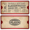 Kartenmachen.de 30 x Klassentreffen Einladungskarten individueller Text DIN Lang mit Abriss - Vintage Ticket in Rot