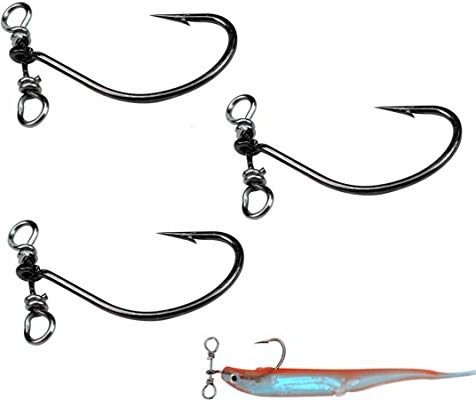 30pcs/Box Drop Shot Fishing Hooks with Drop Shot Rig and Swivel in-line Drop Shot Rig Fishing Hooks for Bass,Perch