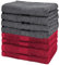 NatureMark 8er Pack Handtücher, 100% Baumwolle, 50 x 100 cm, Handtuch Set Anthrazit/Bordeaux